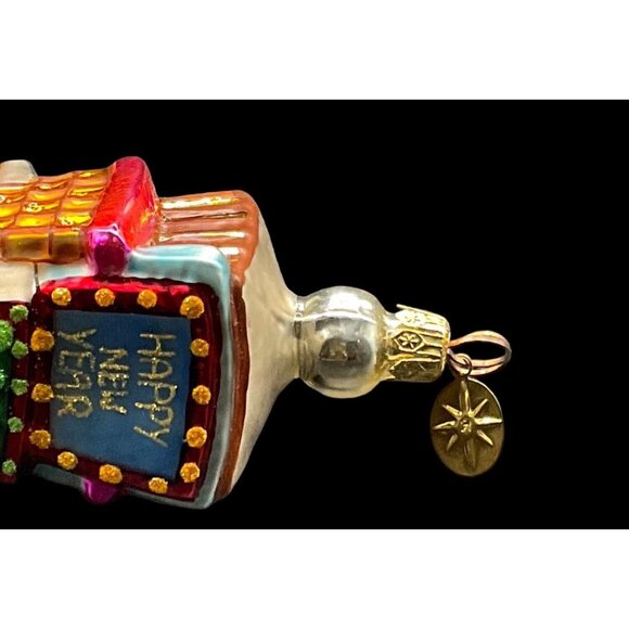 Christopher Radko 2001 Happy New Year Postcard Christmas Glass Ornament 6” - Picture 5 of 6